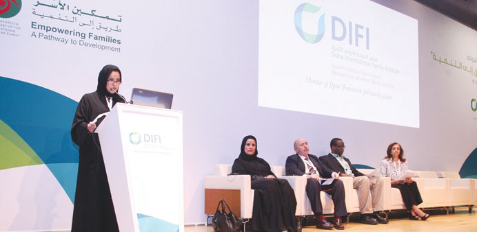 DIFI executive director Noor al-Malki al-Jehani addressing the conference.
