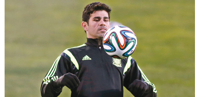  Atletico Madrid striker Diego Costa will get to debut against Italy.