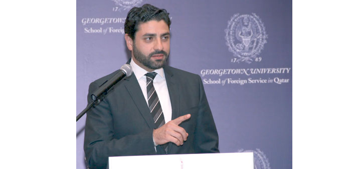 Qutub delivering the keynote address.