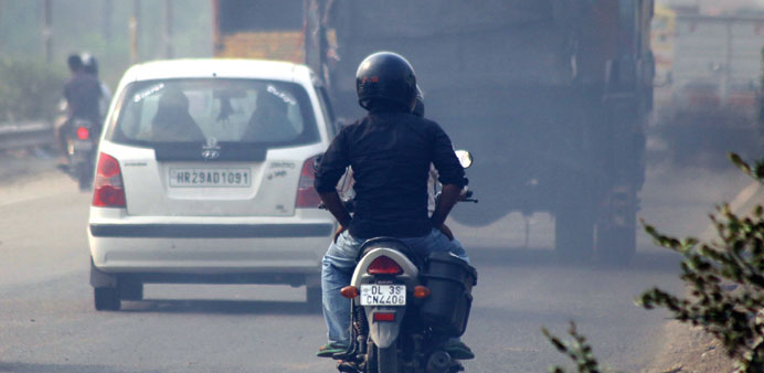 Air pollution reduces visibility in New Delhi. According to the World Health Organisation Delhi has the worldu2019s worst air quality.