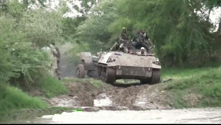 A still image from a propaganda video of Boko Haram