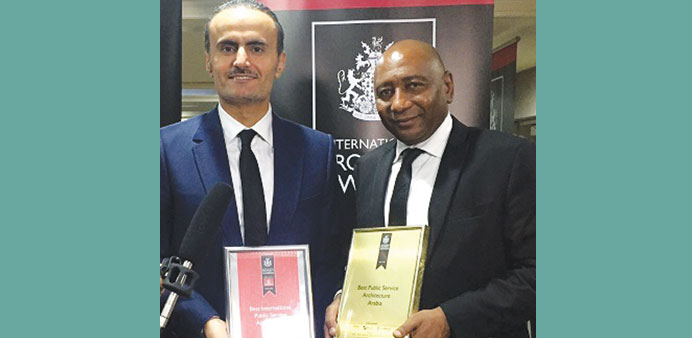 Qatar Railu2019s al-Bishri and Timbely with the awards.