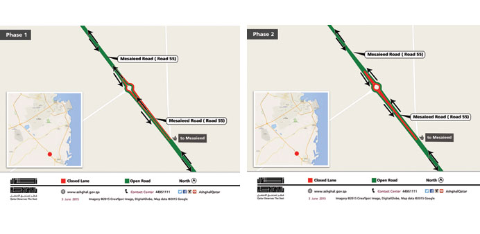 The location where diversion will be in place from today until June 13. Right: The second phase of work.