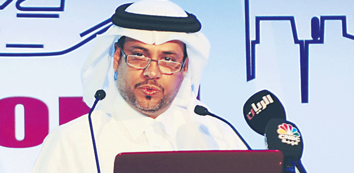 Saad al-Kuwari speaking at the World GTL Congress yesterday.