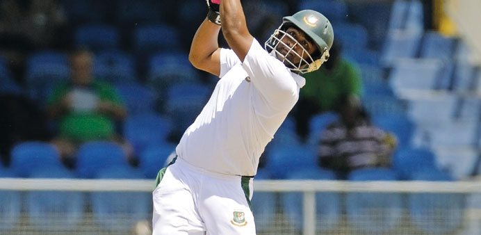 Tamim Iqbal was the only Bangladesh batsman to offer some resitance to West Indies bowlers yesterday. (WICB)