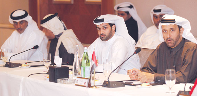    Qataru2019s Hassan al-Thawadi (L) with UAE soccer chief Yousuf al-Serkal in Amman on Wednesday.