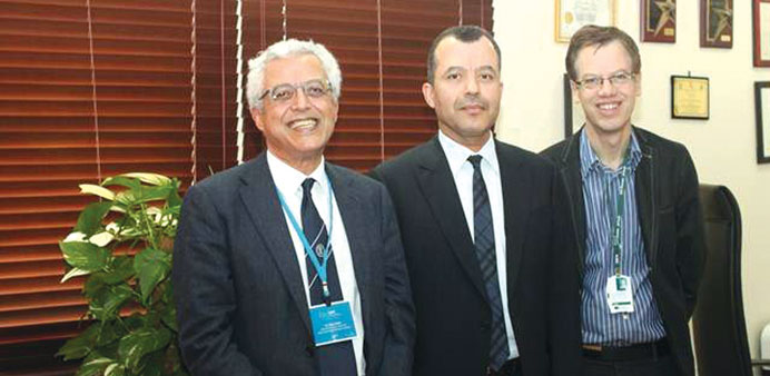 Dr Abdelali Haoudi, centre, with Dr Habib and Dr Froguel.
