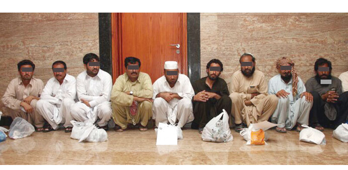 Some of the culprits arrested during the raid.