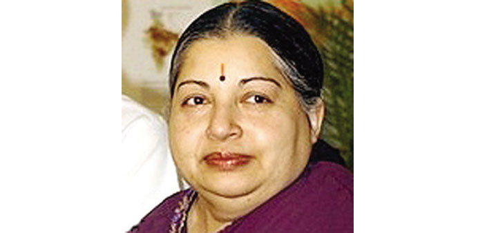 Tamil Nadu Chief Minister J Jayalalithaa