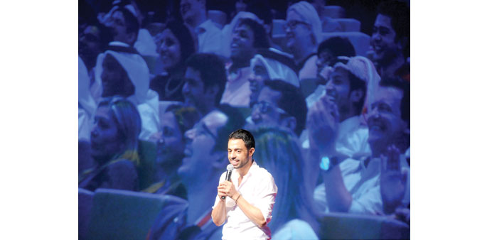 HARD HITTING: Comedian Sammy Obeid invokes peels of laughter at the show.