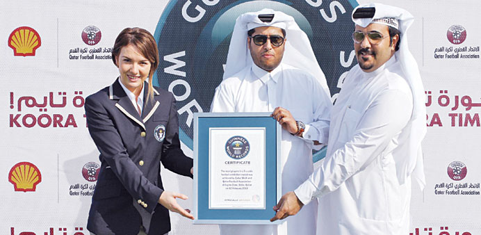 Koora Time initiative being recognised by Guinness World Records at the 2013 National Sport Day.