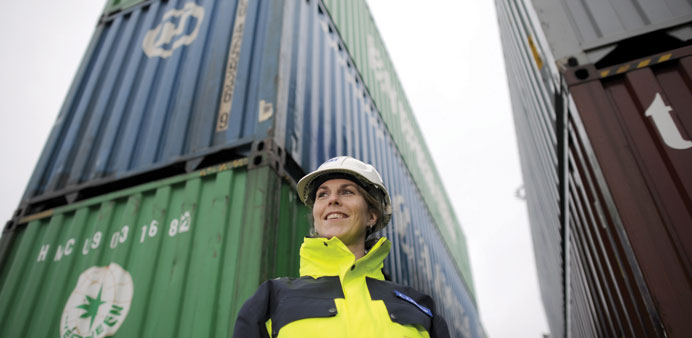 * Anna Ketzscher, 30, manages the loading of container ships docked in the northern German port of Hamburg.