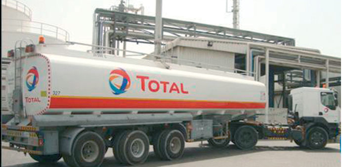A Total tanker at a company facility.