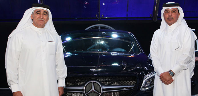 Sheikh Nawaf Nasser bin Khaled al-Thani with a guest at the launch.