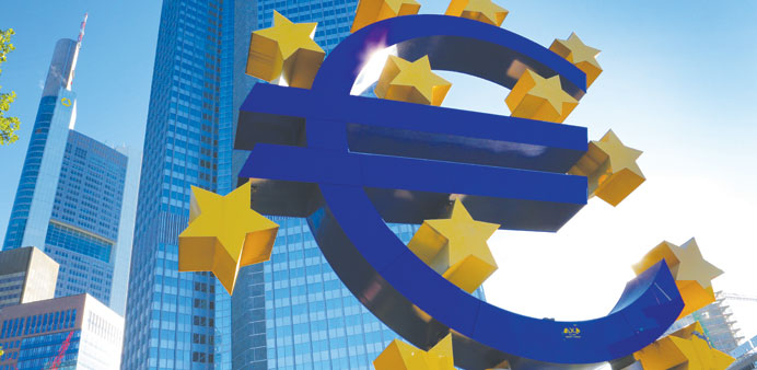 The ECBu2019s forecasts suggest the eurozone economy will shrink 0.3% this year.