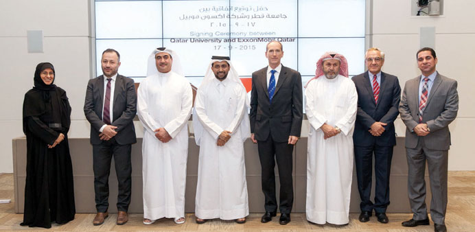 ExxonMobil Qatar and QU officials on the occasion.