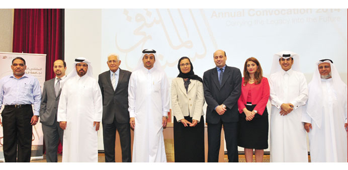 Prof al-Misnad with the award winners.