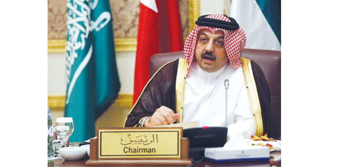 Qataru2019s Foreign Minister, HE Dr Khalid bin Mohamed al-Attiyah, presiding over the GCC Ministerial Councilu2019s extraordinary meeting in Riyadh yesterday.