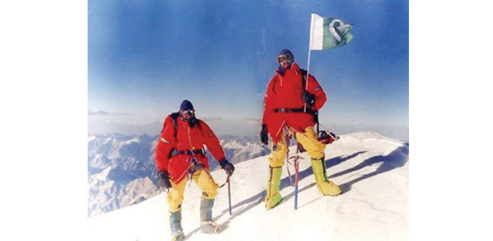 Rajab Shah (right) with a fellow mountaineer. 