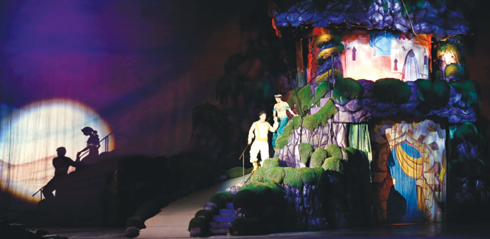 Aladdin escorts Princess Jasmine during the show. PICTURES: Jayaram