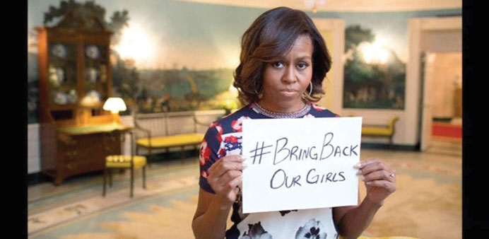 Michelle Obama: has campaigned for the release of the schoolgirls.