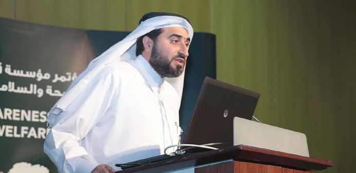 Jassim M Telefat, group executive director of QFu2019s Capital Projects and Facilities Management, addressing the conference.