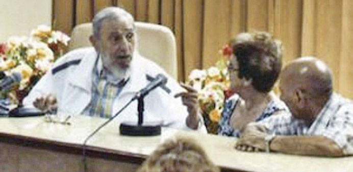 A www.cubadebate.cu handout picture of former president Fidel Castro visiting the Research Institute of Food Industry on Friday.