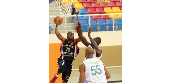 Al Rayyanu2019s Armond Bolds goes for a basket against Al Gharafa in the Qatar Cup yesterday.
