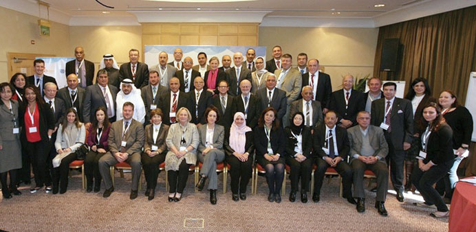 Officials and dignitaries who attended the deliberations in Amman.