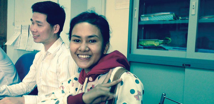 CLASS OF 2015: Loeun Rithy is one of three girl students at the Rota TVET Practical School.