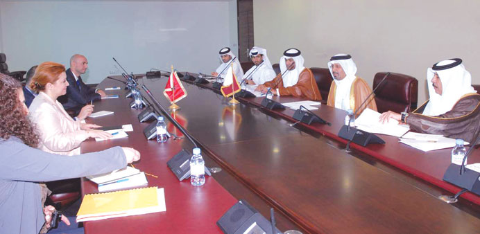 HE the Assistant Foreign Minister Ali bin Fahad al-Hajri presiding over the talks yesterday.