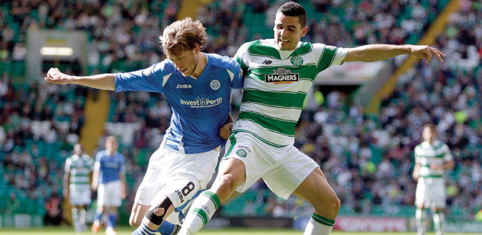 Celticu2019s Tom Rogic (right) scored a great solo goal yesterday.