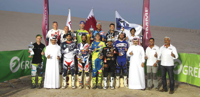 All the winners pose with QMMF president Nasser Khalifa al-Attiyah
