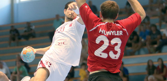 Maamoun Sadd goes on to score against Switzerlandu2019s Stefan Huwyler.