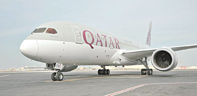 A Qatar Airways 787 Dreamliner