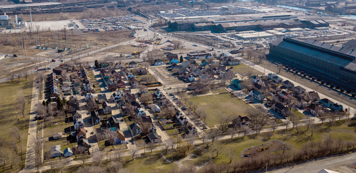 * An aerial picture of Marktown section of East Chicago.