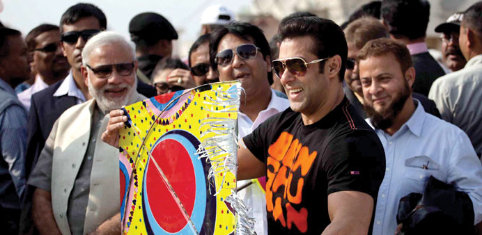  POLITICALLY INCORRECT? Salman Khan with Narendra Modi.