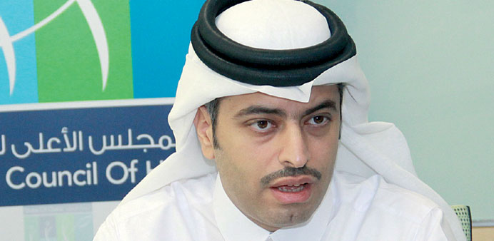 Dr Mohamed al-Thani at the press conference yesterday.