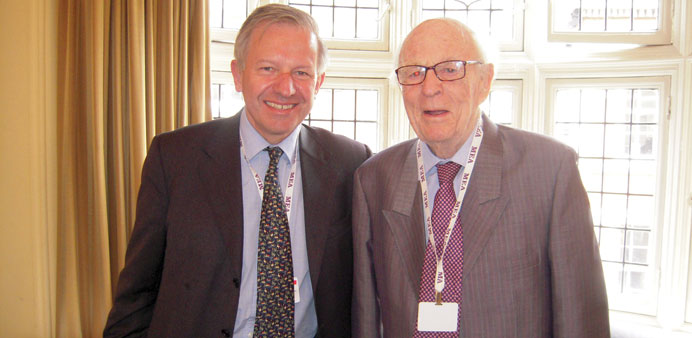 Lord Charles Spencer Denman (right) with Sir Sherard Cowper Coles.