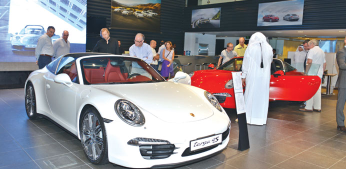 The latest generation of the 911 Targa on display at Porsche Centre Doha.