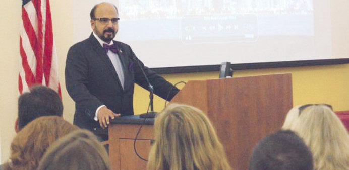 Seetharaman making a presentation on u201cLeadership, Accountability, and Ethicsu201d at the Washington College in Chestertown, Maryland recently.
