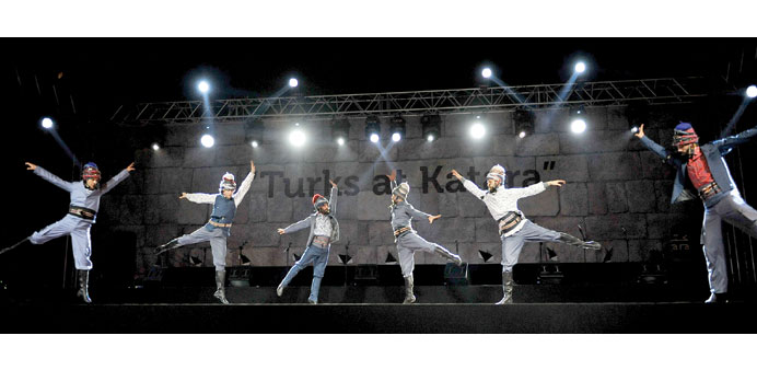    ALL THE WORLDu2019S A STAGE: Modern Group artistes strike a pose during a dance formation.                  Photos by Najeer Feroke