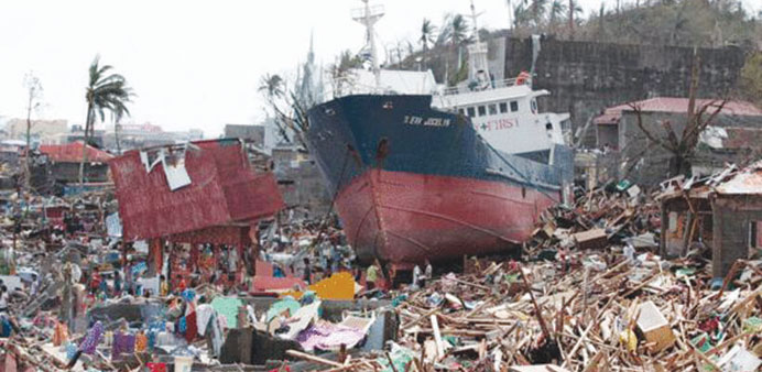 One of the typhoon-ravaged areas.