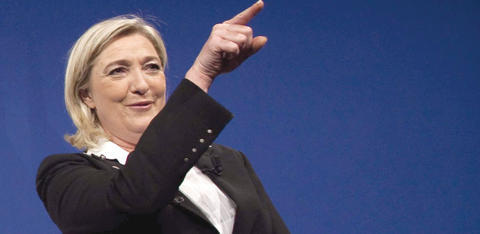 Le Pen: has urged voters to reject candidates from a u2018system that is taking French political life down the gutteru2019.