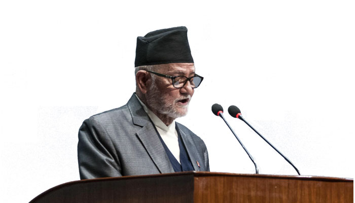 Nepalese Prime Minister Sushil Koirala addresses lawmakers in parliament in Kathmandu 