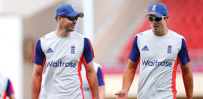 England captain Alastair Cook and pacer James Anderson (left). (Reuters)