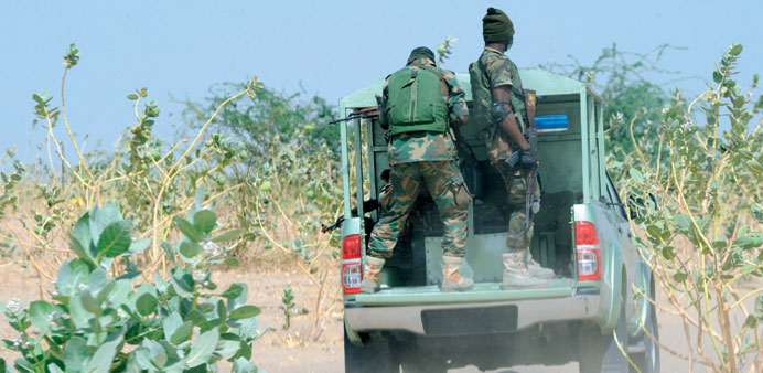 Nigerian troops in the town of Maiduguri, Borno State.