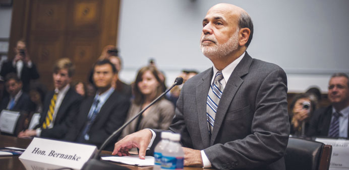 Bernanke prepares to deliver his semi-annual monetary policy report to Congress before the House Financial Services Committee in Washington, yesterday