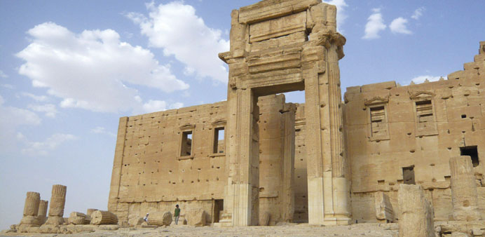 A general view shows the Temple of Bel in Palmyra on August 4, 2010.
