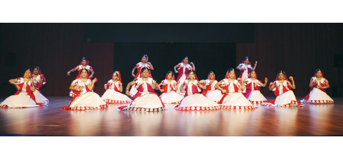A group performing a dance item at the closing ceremony.